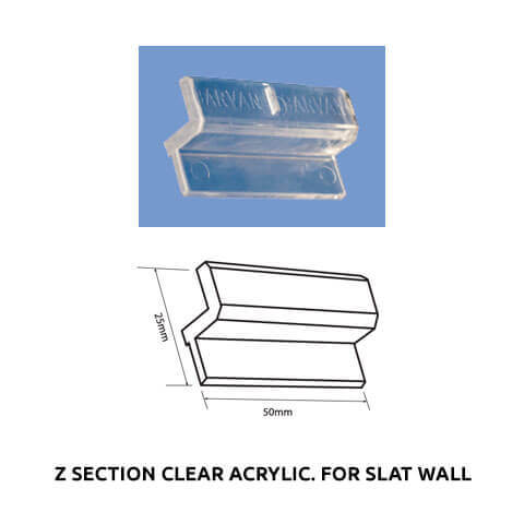 Plastic Fabrication | Cnc Laser Cutting | Gold Coast | Plastics Online | Z Section Clear Acrylic. For Slat Wall