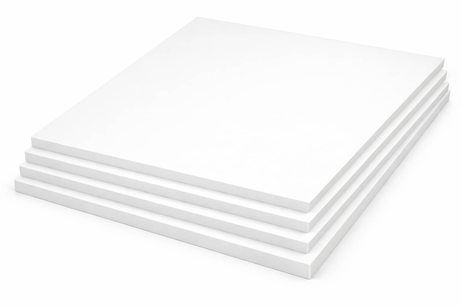 Stack of white teflon/PTFE sheets